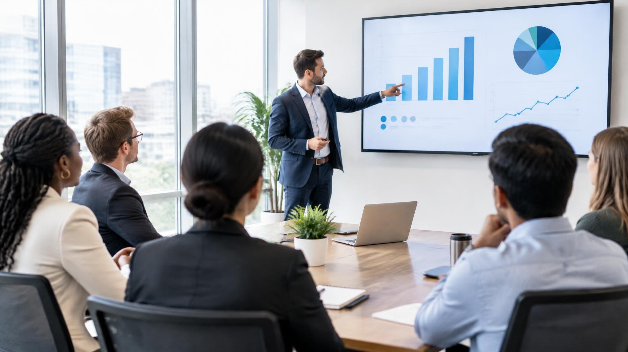 Business presentation in a conference room