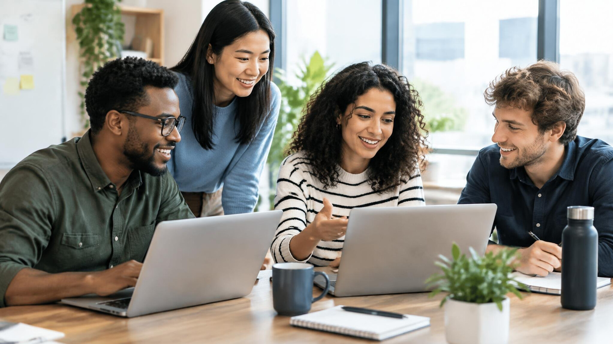 Team working together at a desk