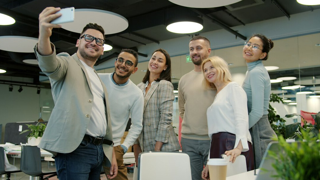 diverse team working together