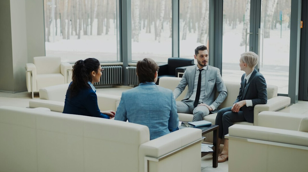 team meeting in modern office